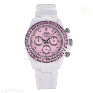 Daytona AET White Ceramic Case and Bracelet ADGF Pink Dial DD4801