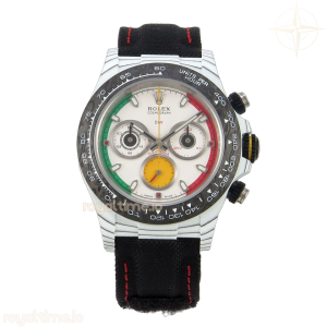 Daytona DIW Ferrari White Carbon DIWF White Dial on Black Nylon Strap DD4801