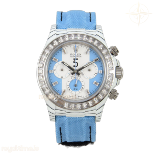 Daytona DIW White Carbon Case DIWF Edition Baby Blue/White Crystal Dial Crystal Bezel on Baby Blue Nylon Strap DD4801