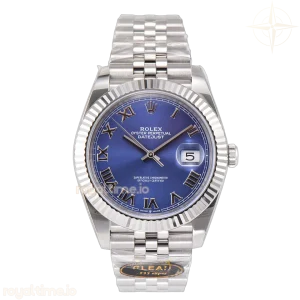 Datejust 41 126334 Azzurro Blue Dial Roman Markers on Jubilee Bracelet