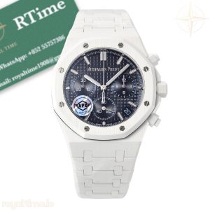 Audemars Piguet Royal Oak Chrono 26240 White Ceramic APSF Blue Dial on Ceramic Bracelet SA4401 V2