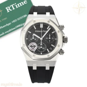 Audemars Piguet Royal Oak Chrono 26240 SS APSF Black Dial on Black Rubber Strap SA4401 Super Clone V2 Free Sprung
