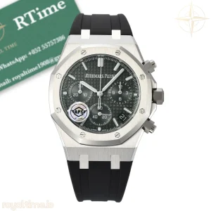 Audemars Piguet Royal Oak Chrono 26240 SS APSF Green Dial on Black Rubber Strap SA4401 Super Clone V2