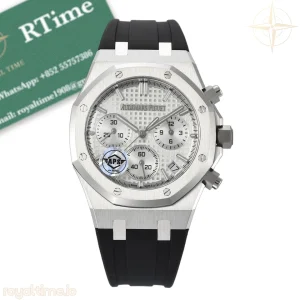 Audemars Piguet Royal Oak Chrono 26240 SS APSF Silver Dial on Black Rubber Strap SA4401 Super Clone V2