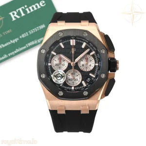 Audemars Piguet Royal Oak Offshore 26420 RG Ceramic Bezel APSF Black/Silver Dial on Black Rubber Strap SA4401 V2