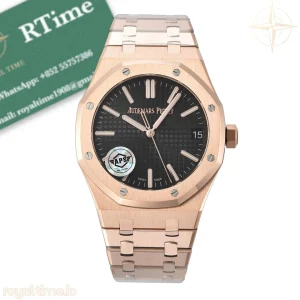 Audemars Piguet Royal Oak 15510 RG APSF Black Dial on RG Bracelet SA4302 Super Clone V3 Free Sprung