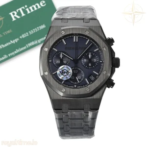 Audemars Piguet Royal Oak Chrono 26240 Black Ceramic APSF Blue Dial on Ceramic Bracelet SA4401 V2 Free Sprung