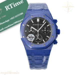 Audemars Piguet Royal Oak Chrono 26240 Blue Ceramic APSF Black Dial on Ceramic Bracelet SA4401 V2