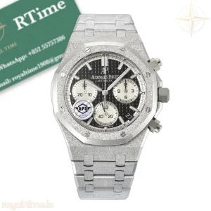 Audemars Piguet Royal Oak Chrono 26239 Frosted SS APSF Black Dial on SS Bracelet SA4401 V2 (26240)