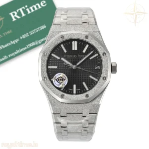 Audemars Piguet Royal Oak 41mm 15510 Frosted SS APSF Black Textured Dial on SS Bracelet SA4302 Super Clone V3